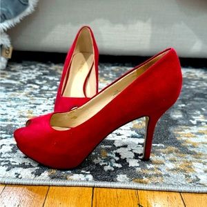Nine West Red Open Toe Pumps